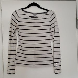 French Vibes Stripped Long Sleeve Tee